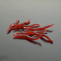 Señuelo lombriz vinilo rojo para carpa