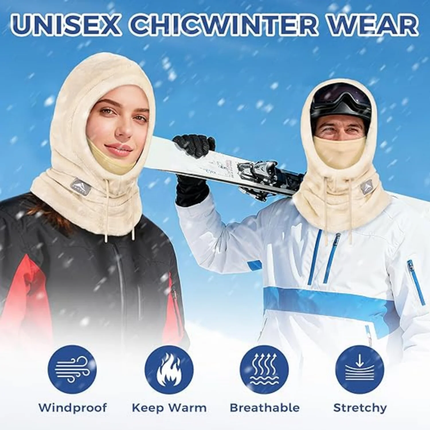 Máscara facial de ciclismo a prueba de viento, bufanda de felpa cálida para invierno y exteriores, ciclismo, esquí, trabajo, máscara facial a prueba de frío, sombrero cálido de moda, 1 ud. - imagen 3