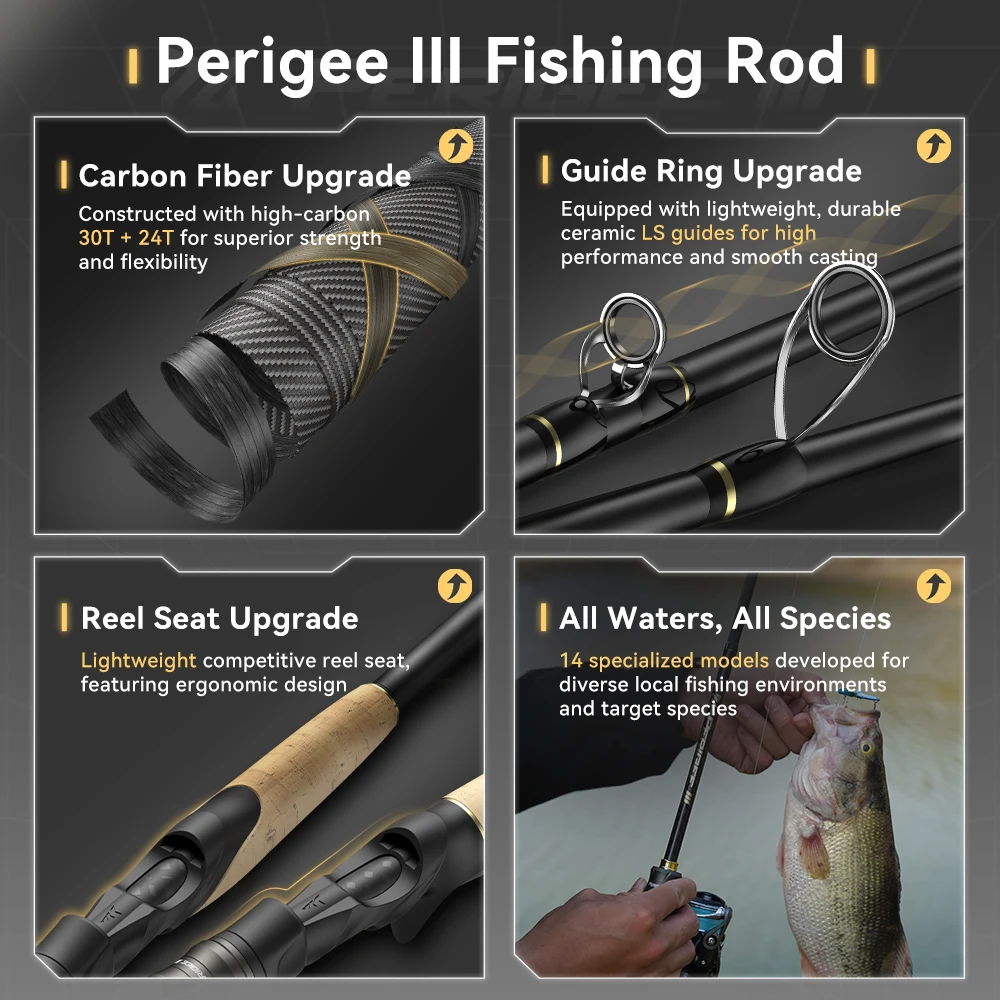 Caña baitcasting KastKing Perigee III - Carbono para lucio - imagen 5
