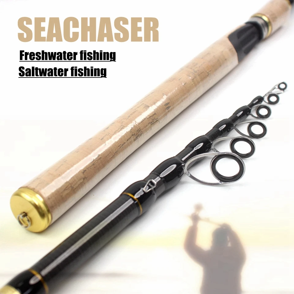 Caña surfcasting telescópica carbono – Agua dulce y salada - imagen 2
