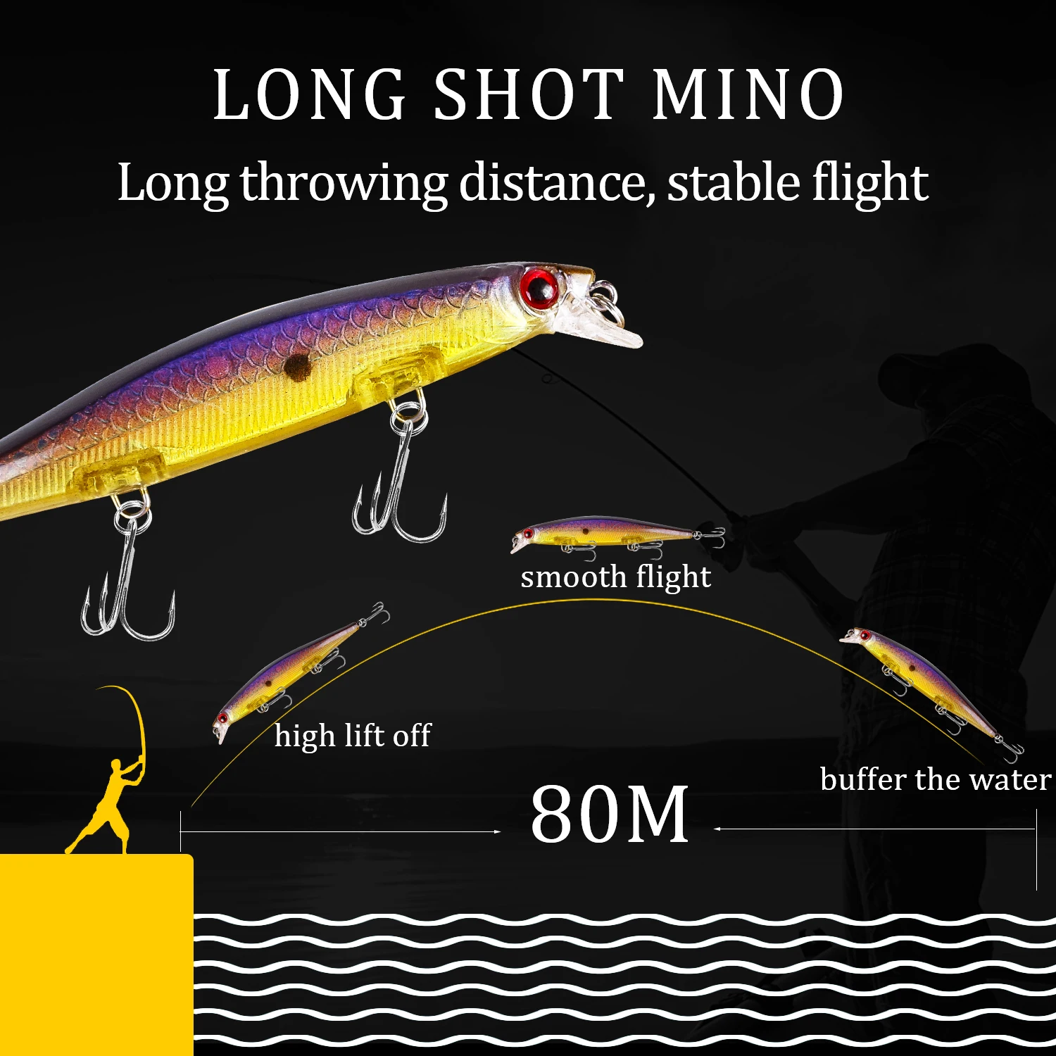 Señuelo de Pesca flotante, cebo duro Artificial, 11cm, 13g, 1 unidad - imagen 4