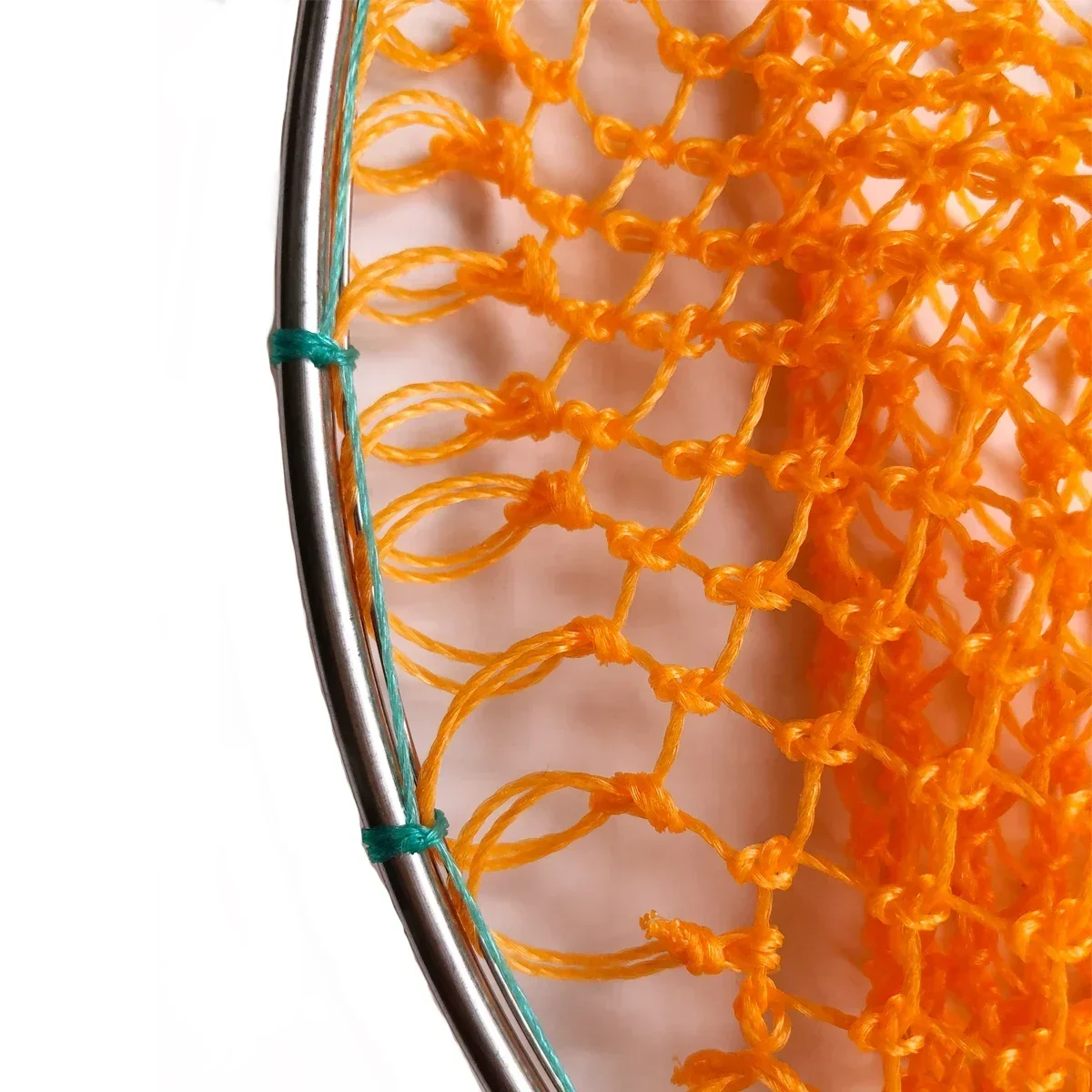 Red de aterrizaje para Fihsing, cabezal de repuesto, anillo plano de acero inoxidable sólido, profundidad de luz, red de nailon fuerte, accesorio de pesca de 25cm-40cm - imagen 5