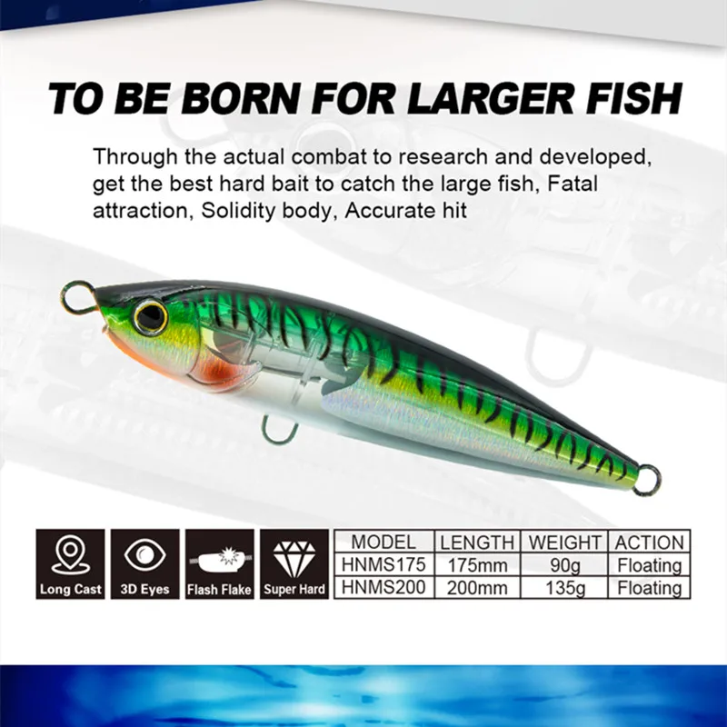 GREENSPIDER-señuelo de Pesca de Mar, señuelo de 90g, 146g, GT Stickbait, Flash blade, lápiz flotante, para curricán, atún, lubina - imagen 5