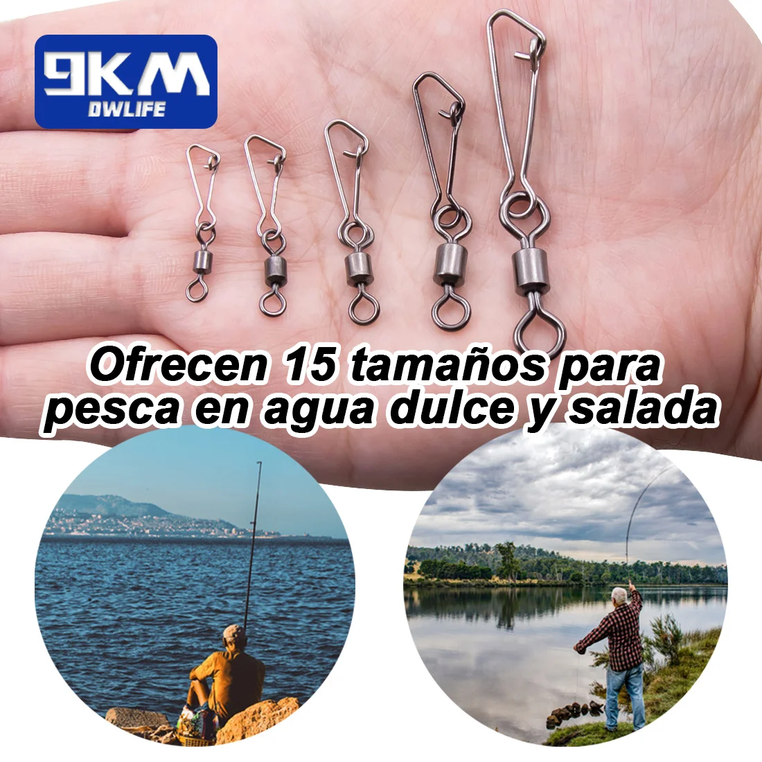 Barril giratorio pesca mar – Kit conectores cambio rápido señuelos - imagen 5