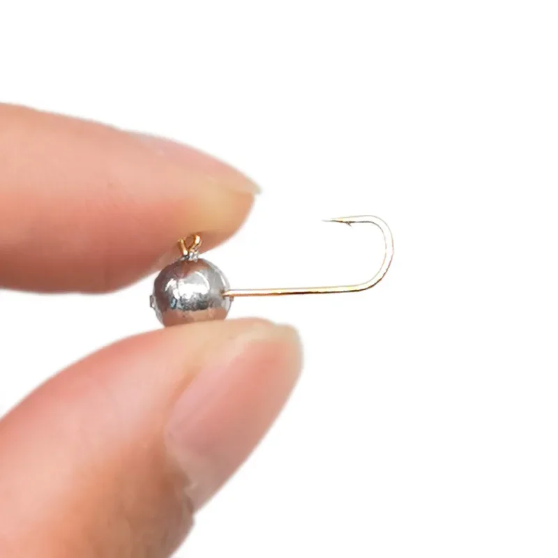 OUTKIT-Mini anzuelo con cabeza de anzuelo, anzuelo con cabeza expuesta de pez roca, anzuelo de púas, señuelo de gusano suave para trucha, anzuelo de pesca, aparejos de pesca, 10 Uds. - imagen 3