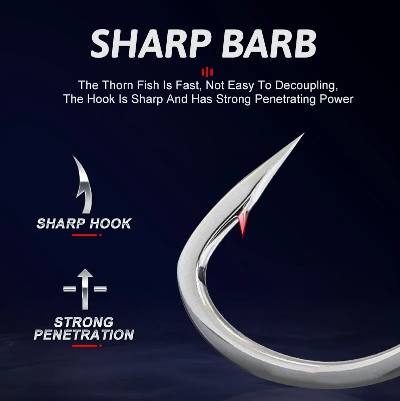 OBSESSION HK007 2 unids/bolsa fuerte juego grande Jigging lento anzuelo de pesca de agua salada SJ41 2/0-9/0 anzuelos de doble asistente de Jigging luminosos - imagen 5