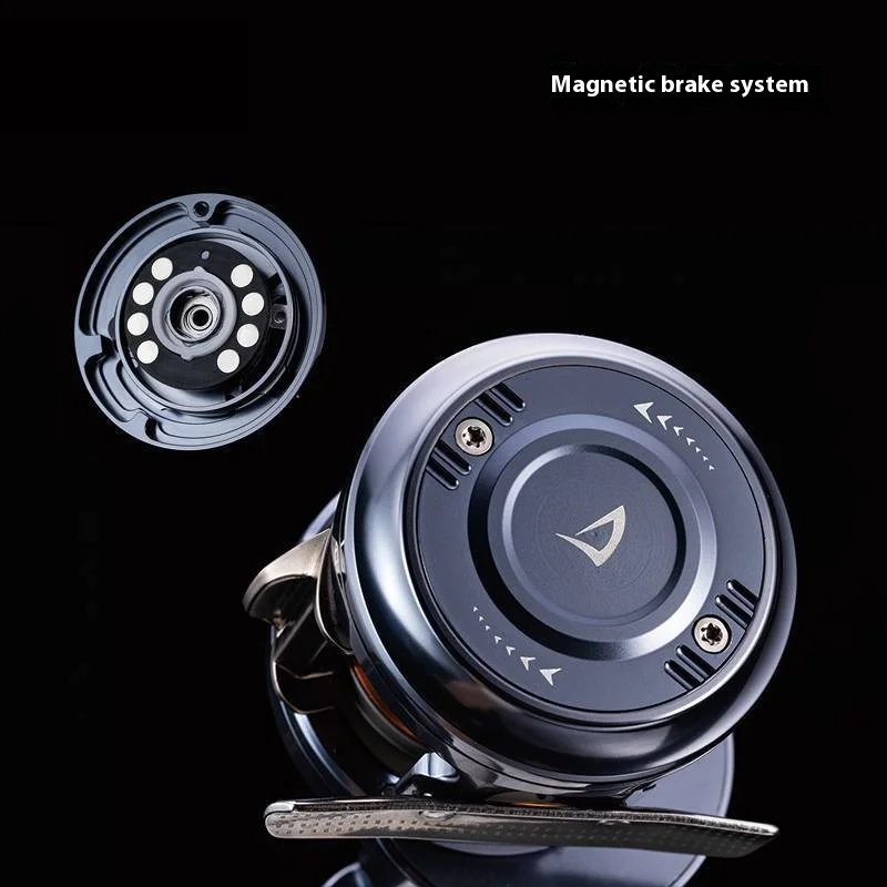 Carrete de señuelo micromaterial con copa de línea baja y alto alcance