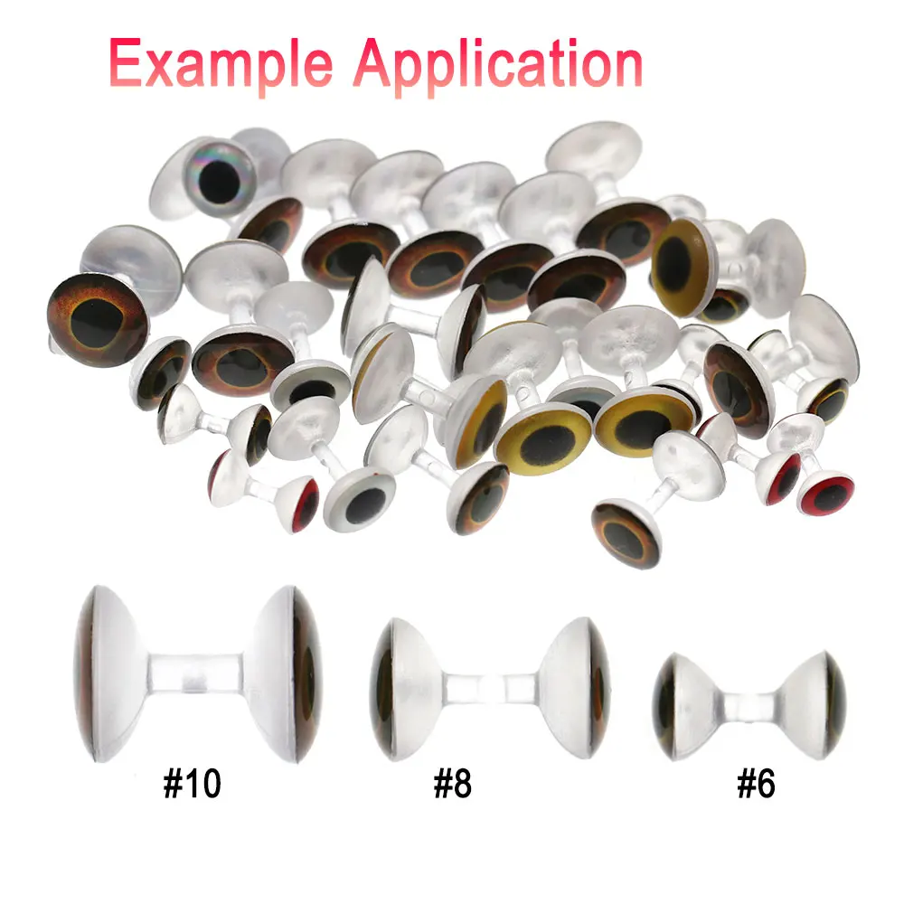 ICERIO-Ojos de mosca de pesca sin peso, Material de 6mm, 8mm, 10mm, Ojos de resina 3D realistas, materiales de atado de moscas, bricolaje, 30 piezas - imagen 5
