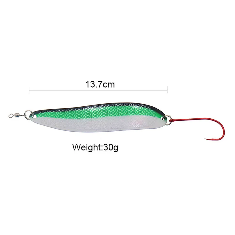Señuelo de pesca con cuchara de pesca de Metal, cebo duro artificial Jig, para pesca en el mar, fundición larga, 13,7 cm 30g - imagen 3