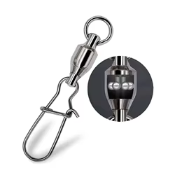 Weihe 20 piezas conector giratorio a presión Pin rodamiento de bolas Kit de hebilla de anillo rodante Pesca línea de señuelo conectar herramientas de Pesca de bloqueo cruzado