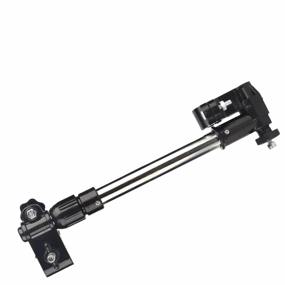 Soporte de paraguas ajustable ABS + acero inoxidable negro + soporte de extensión de paraguas plateado fácil de instalar resistente - imagen 2