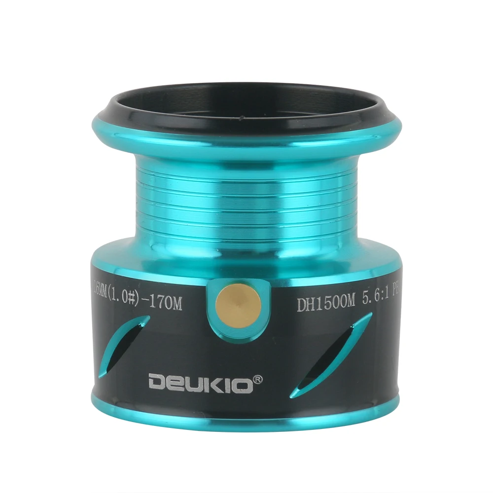 DEUKIO-carrete de pesca giratorio para agua dulce y salada, accesorio de un solo/doble Mango, relación de transmisión 5,6: 1, arrastre máximo de 13lb, mango de Metal CNC - imagen 4