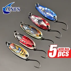 ANFS Señuelos Cuchara Metal para Pesca Dulce y Salada