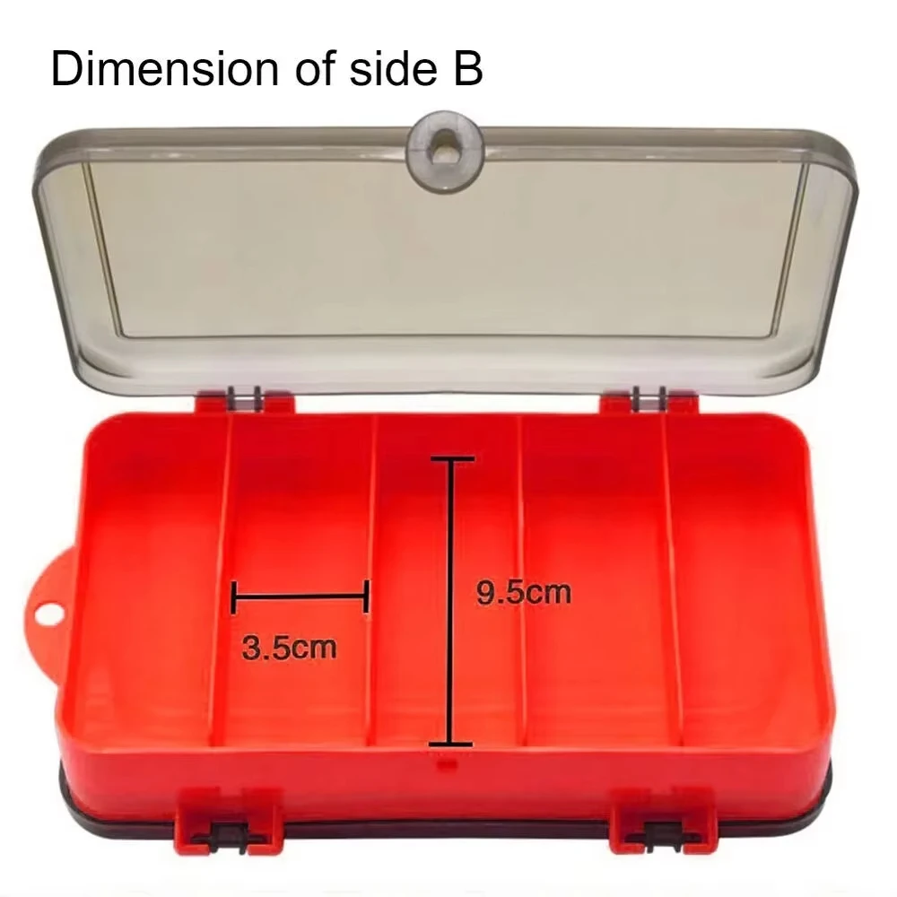 Caja de cebo dividida de doble cara portátil, gancho de manivela, grupo de anzuelos de cabeza, cebo de cabeza, cebo suave, accesorios de equipo de pesca, almacenamiento - imagen 3