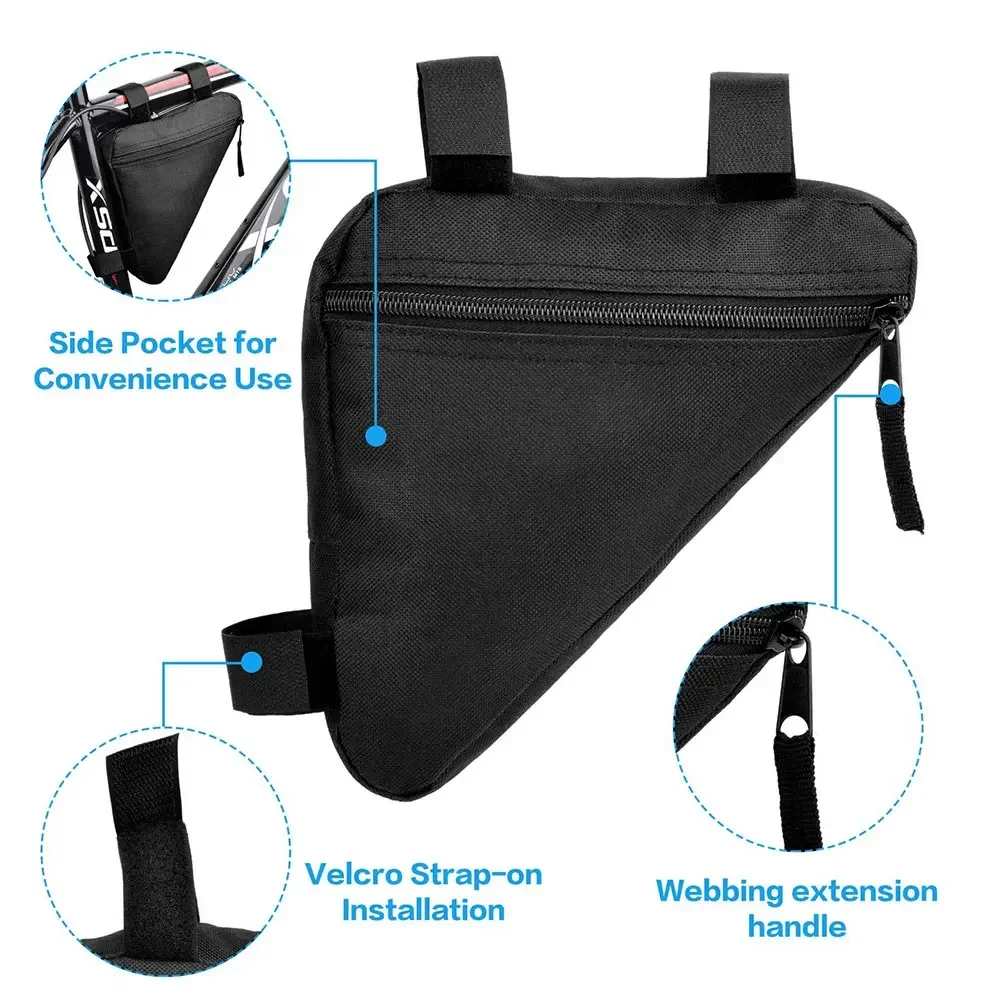 Bolsa para bicicleta, marco de tubo frontal, manillar, bolsas impermeables para ciclismo, bolsa triangular, soporte para marco, accesorios para bicicleta - imagen 5