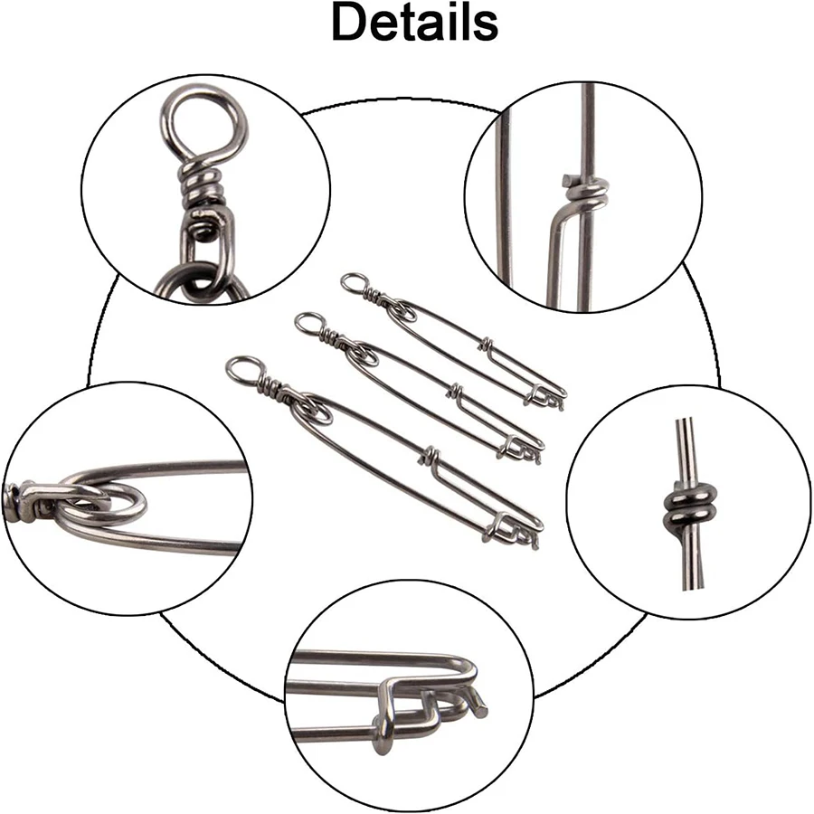 Clip de pesca de atún de acero inoxidable, 2 uds., con giro B.L para pesca submarina, accesorios de pesca de línea larga - imagen 3