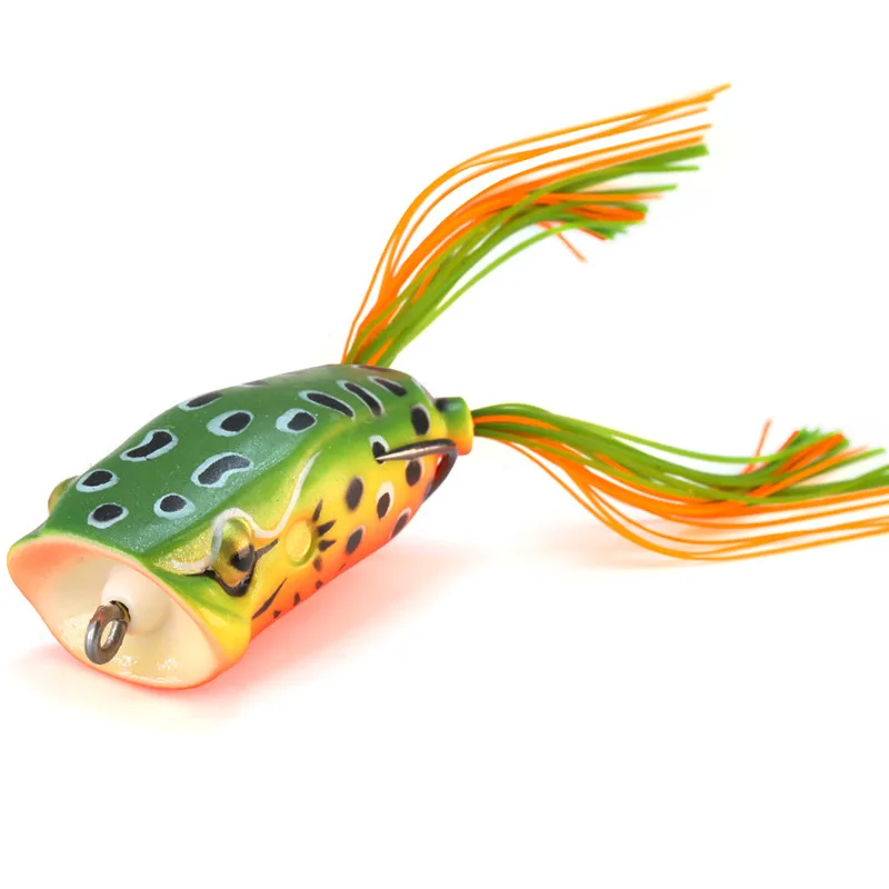 Señuelo de pesca rana de boca grande 6cm 16g modificar ranas señuelo Artificial cebo suave Tractor Popper captura Snakeheafd pescado lubina - imagen 5