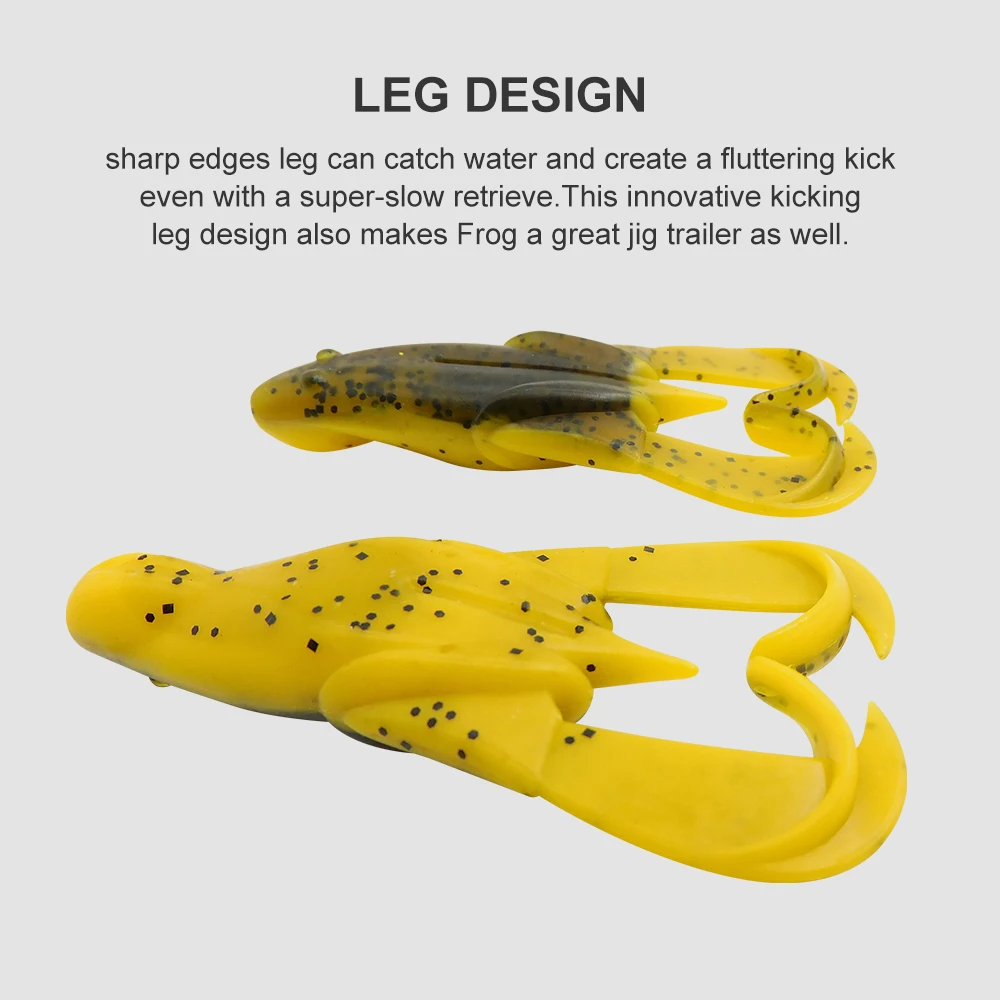 ESFISHING Señuelos de Pesca de rana 75mm 6 uds TopWater Pesca cebos de silicona suave cabeza de serpiente lubina para Pesca doble rizado - imagen 5