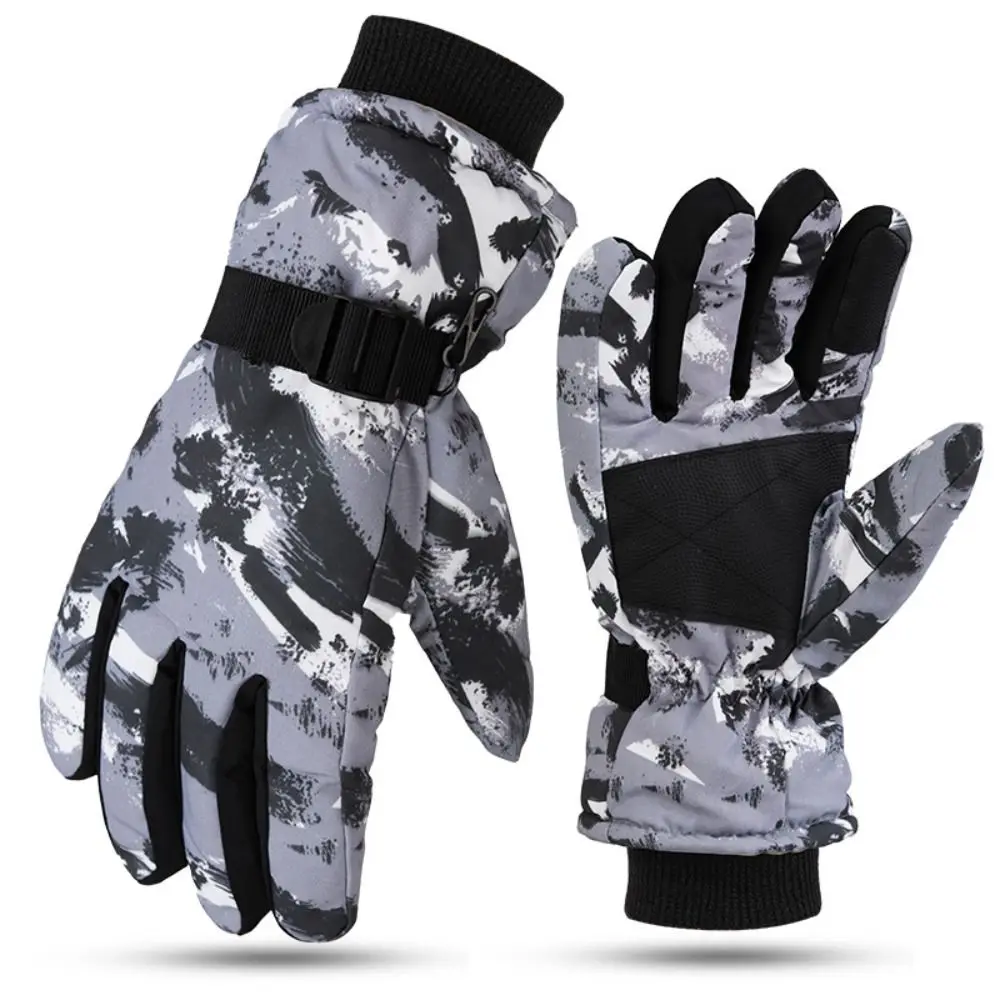 Guantes de esquí para pantalla táctil, manoplas antideslizantes de lana, gruesas, cálidas, resistentes al viento, impermeables, para deportes de invierno - imagen 4