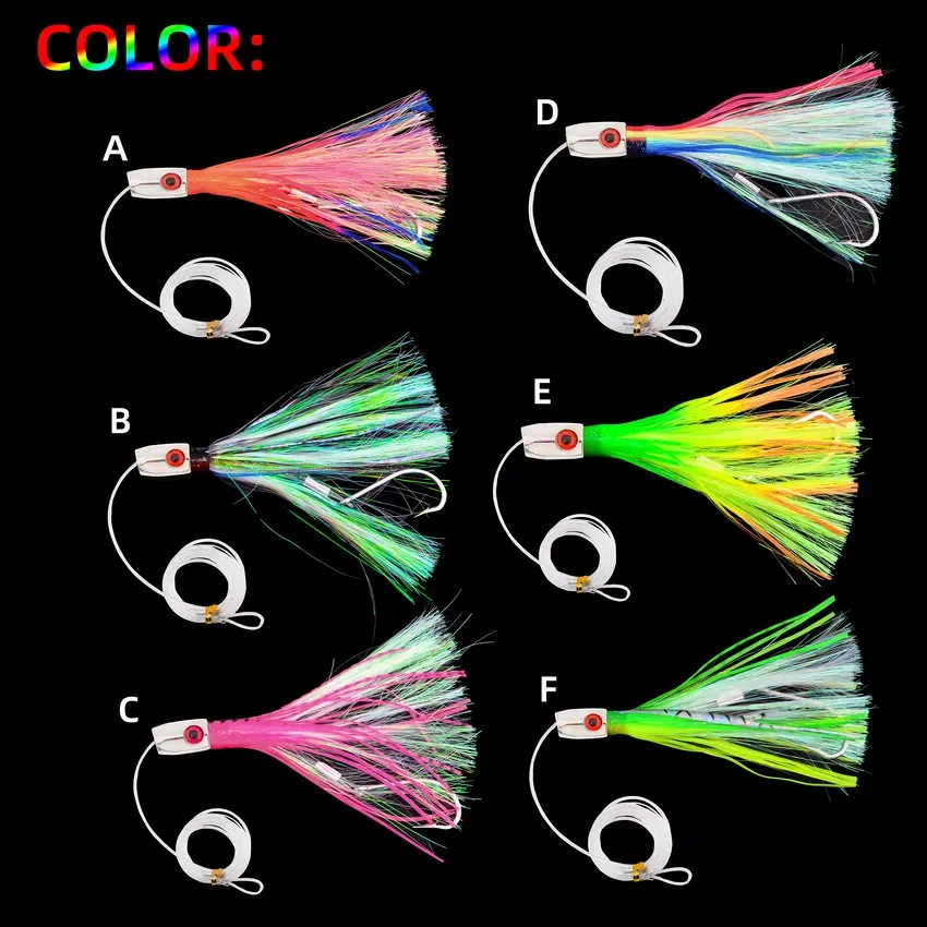 Cebo de pesca de aguas profundas, 1 unidad, 21cm/8,26 pulgadas, para atún, delfín, tiburón, gran juego, pulpo, falda de calamar, señuelos de arrastre - imagen 4