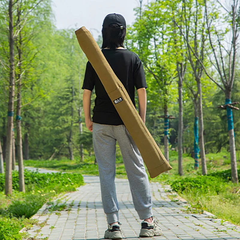 Bolsa de lona para caña de pescar, bolsa plegable de gran capacidad, paraguas de pesca portátil, accesorios de aparejos de pesca engrosados, 80-146CM, XA104W - imagen 3