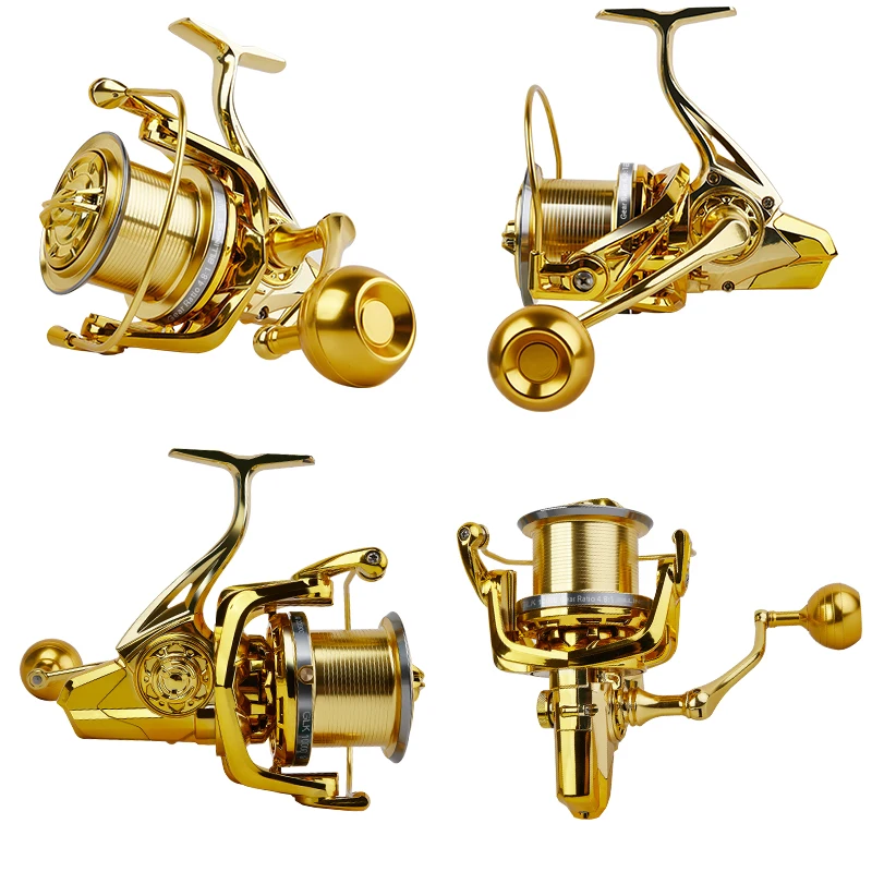 Nuevo Carrete de pesca grande, carrete giratorio de arrastre máximo de 20KG, potentes carretes de agua dulce de agua salada con carrete de Metal y balancín - imagen 3