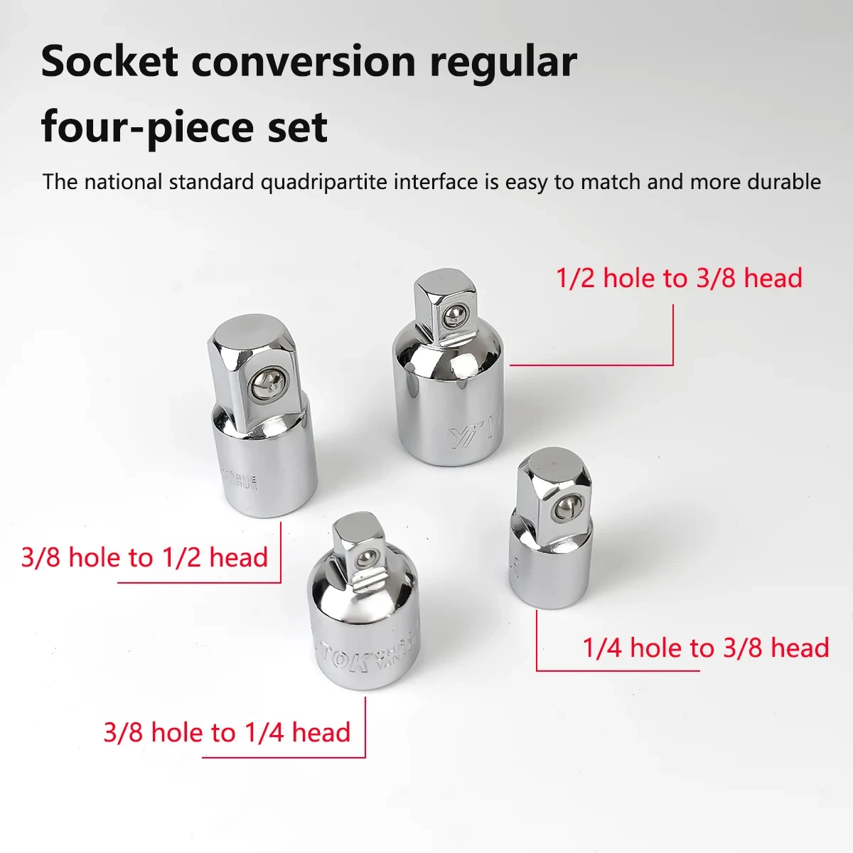 Juego de trinquete de 10 piezas con accionamiento de 1/4" 3/8" 1/2" 180 °   Llave de trinquete de cabeza giratoria ajustable con barra de extensión, trinquete de cabeza flexible de 72 dientes - imagen 5