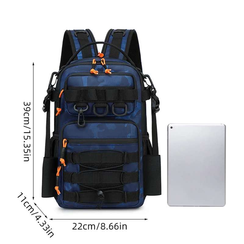 Mochila con señuelo de pesca con soporte para caña, bolsa de aparejo para caza al aire libre, senderismo, Camping, caja de pescado grande, accesorios, mochila táctica - imagen 3