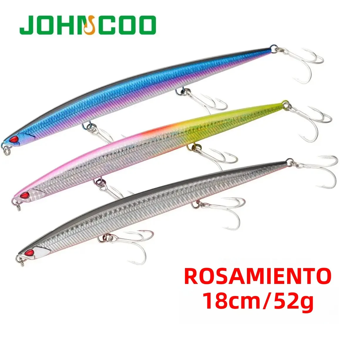 Señuelo de pesca Jerkbait de pececillo de hundimiento pesado, 180mm, 52G, aparejos de cebo de lubina de agua salada y tierra