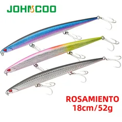 Señuelo de pesca Jerkbait de pececillo de hundimiento pesado, 180mm, 52G, aparejos de cebo de lubina de agua salada y tierra