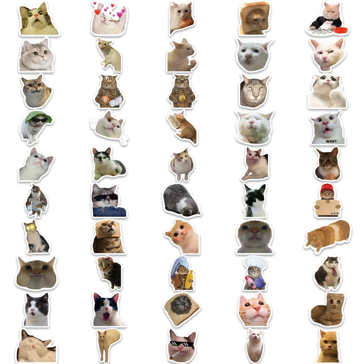Pegatinas impermeables de gato meme para móvil portátil y maleta