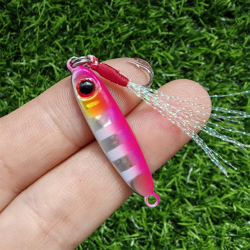 SWOLFY-señuelo de pesca de Microjigging, minicebo Artificial Isca con un solo gancho, accesorios de pesca, 5,5g/32mm, 1 unidad - imagen 2