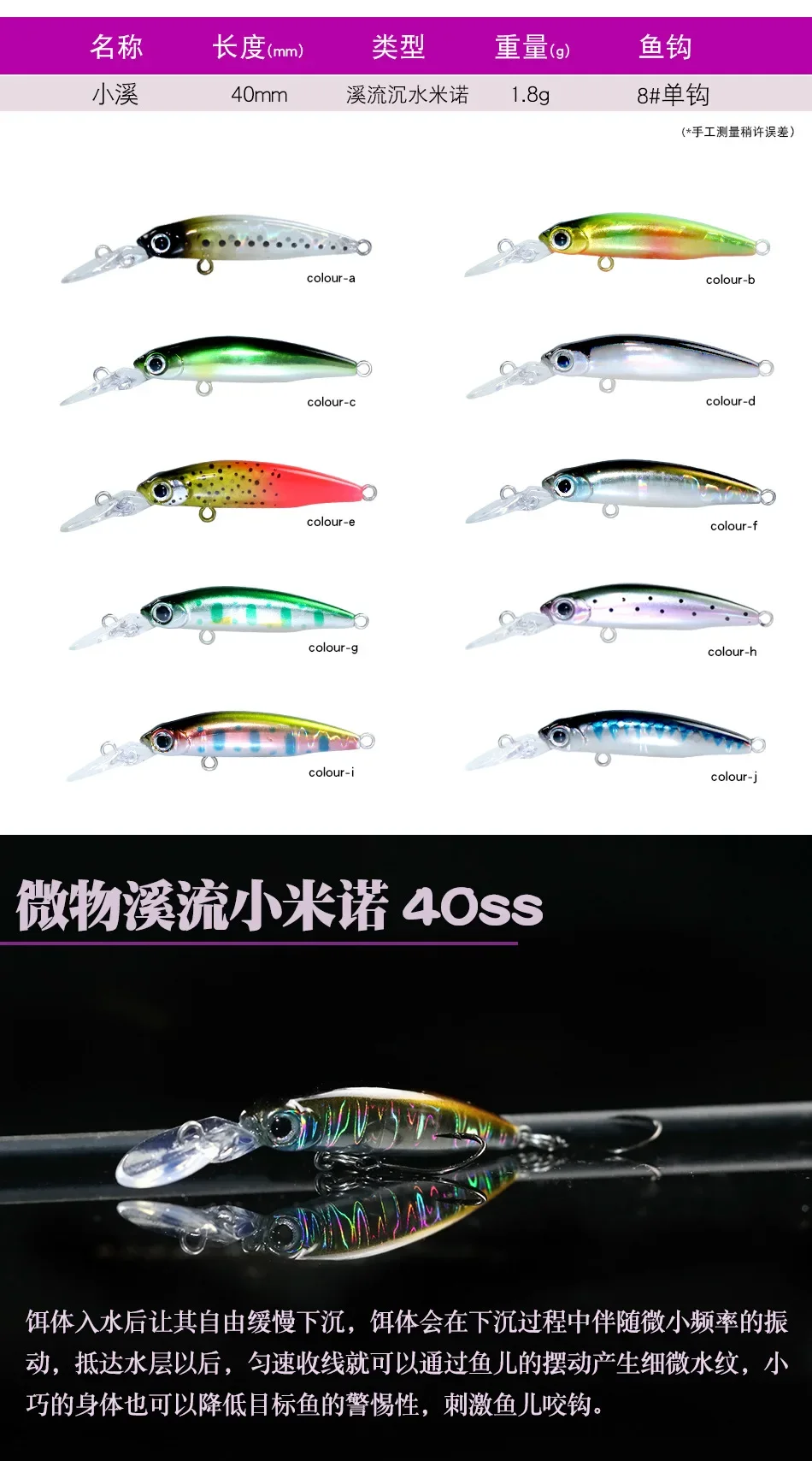 Una página con señuelos de pesca y un precio de 400