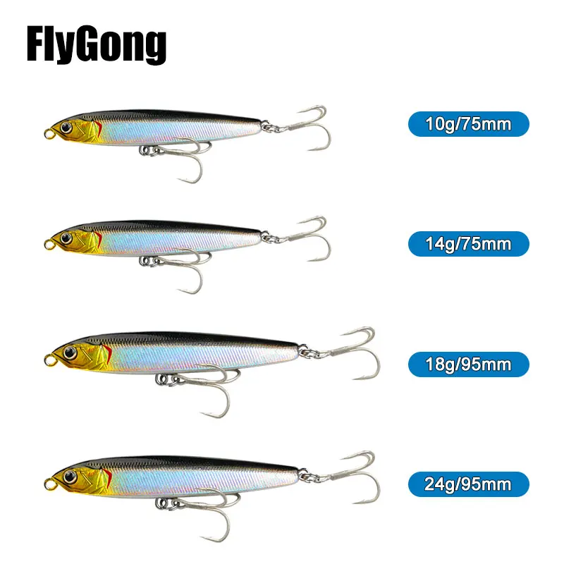 Lápiz de fundición de piezas, 10g, 14g, 18g, 24g, lápiz que se hunde, Wobblers, Flutter curvo, señuelos de peces de mar teñidos, cebos de pesca, Lucio, trucha, lubina - imagen 3