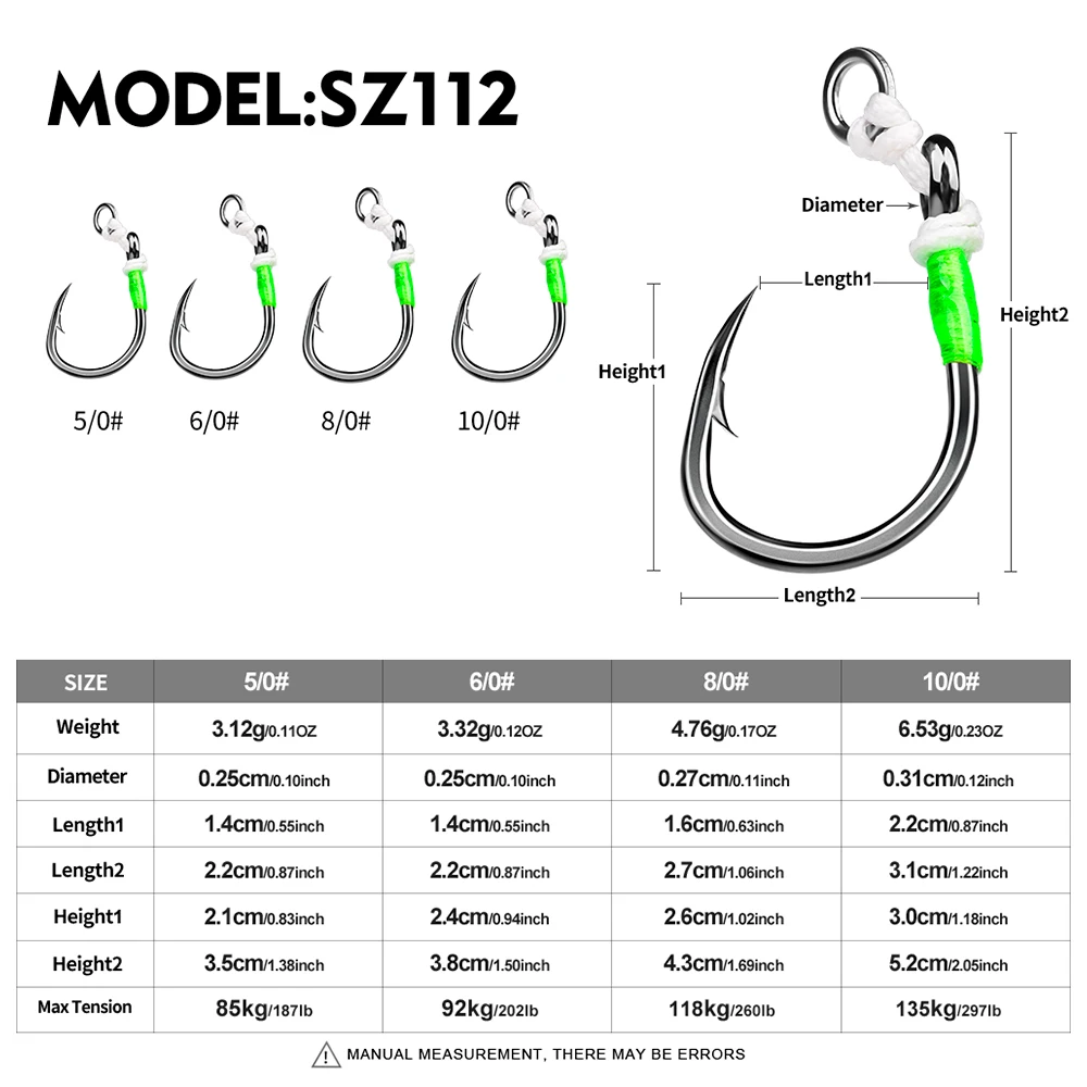 Proberos 5 uds. Gancho grande individual de placa de hierro súper resistente, ganchos de agua salada de asistencia para Jigging - imagen 4