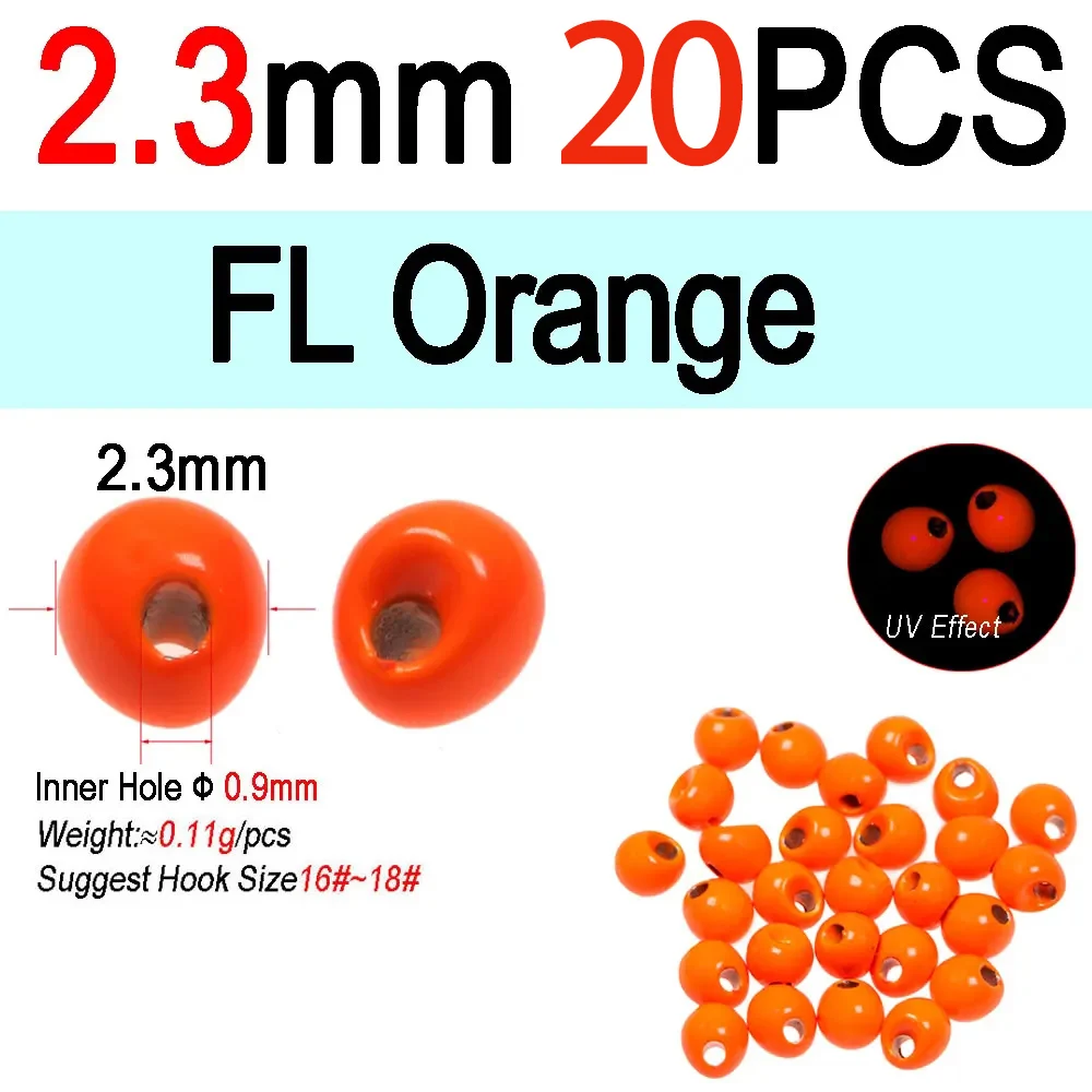 2.3mm FL Orange 20pc