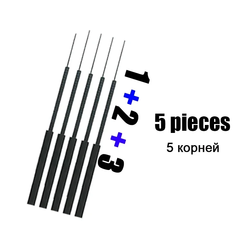 4,1mm-6,4mm 5 piezas punta de caña de pescar de repuesto 1,2,3 secciones caña de pescar de corriente tamaño corto completo accesorios de carbono huecos resistentes - imagen 4
