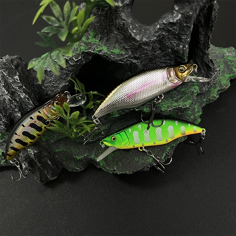 Señuelo de pececillo River Stream, 7,6g, 64mm, trucha, lubina, cebo duro Artificial, diseño japonés, Wobbler hundido, Jerkbait, accesorios de pesca - imagen 4