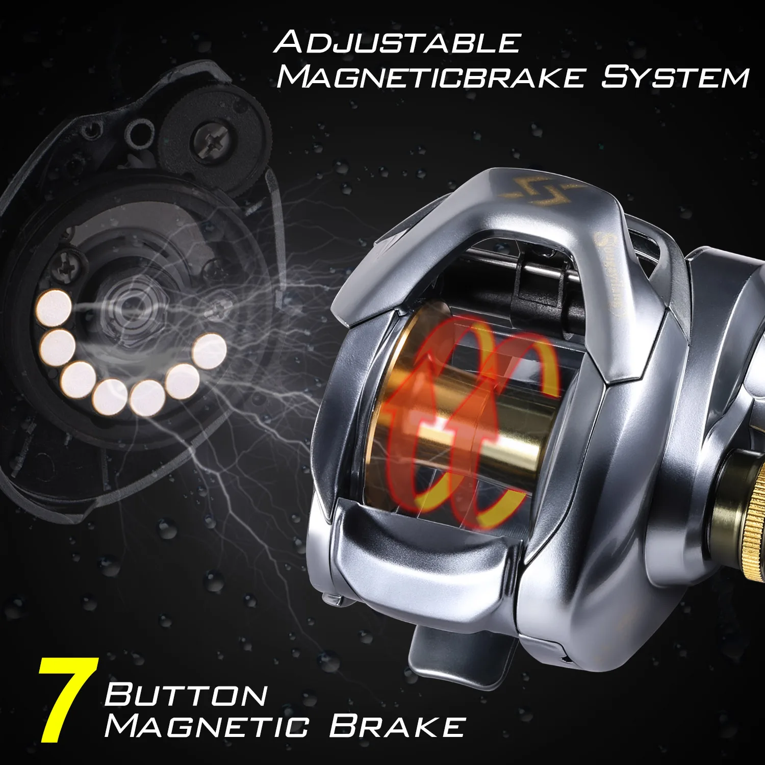 Carrete Baitcasting Sougayilang 11+1BB – Freno magnético para lubina - imagen 4