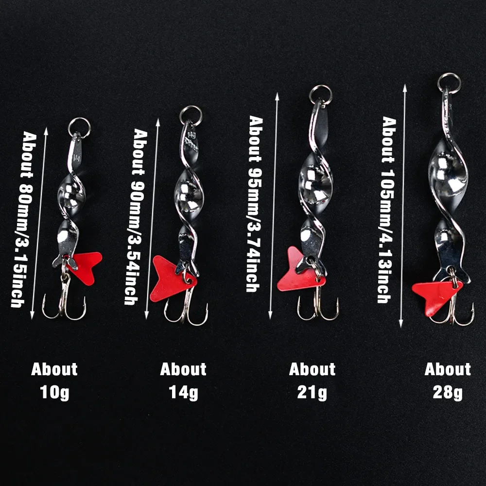 Señuelos de hoja en línea, cebo Buzzbait para lubina, Lucio, trucha, salmón, cuchillas Vib Jig, cuchara, sal/agua dulce, Spinner, 2 uds. - imagen 4