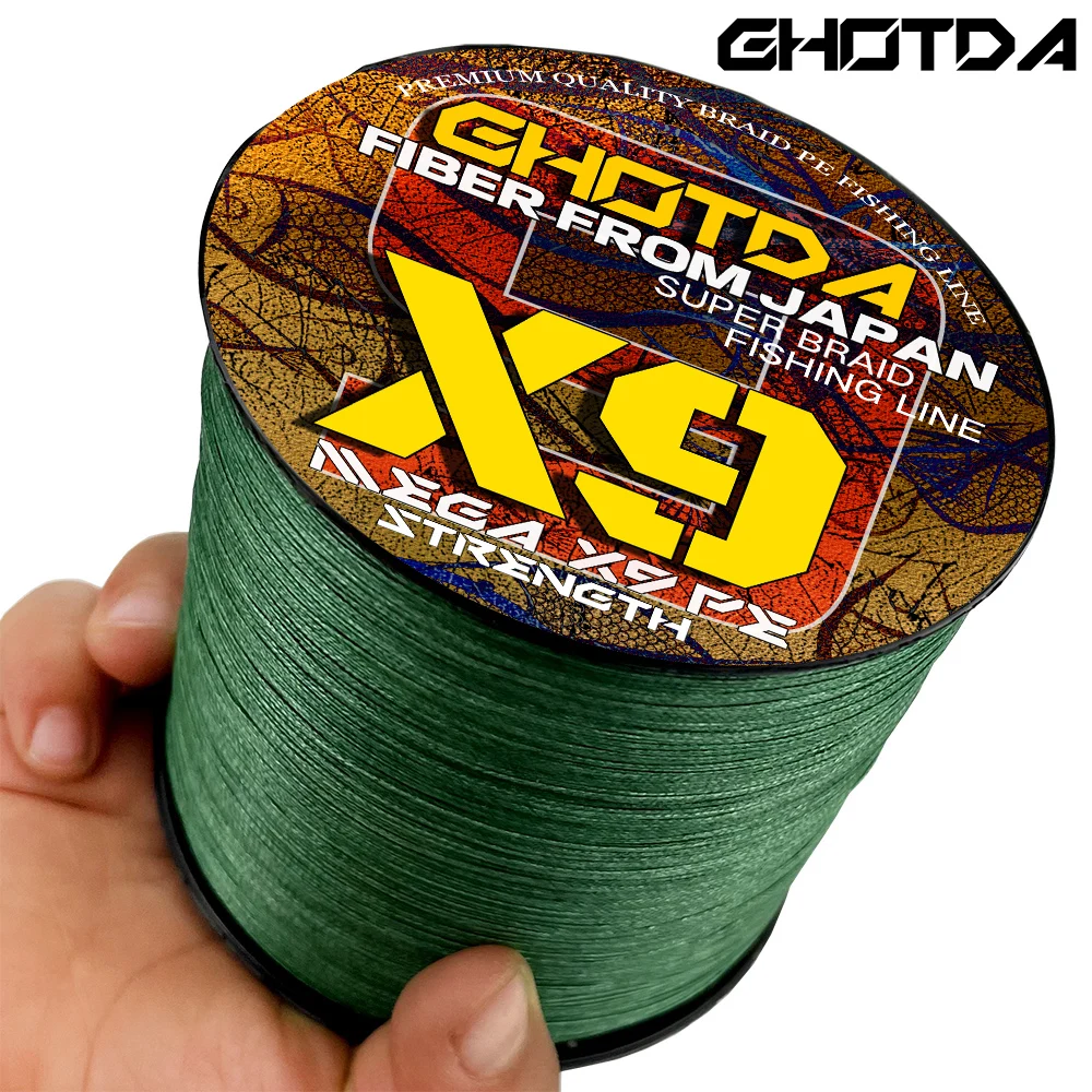 GHOTDA-sedal de pesca de PE X9, 1000M, 500M, 300M, 9 hebras trenzadas, multifilamento fuerte para carpa, 20-100LB - imagen 2