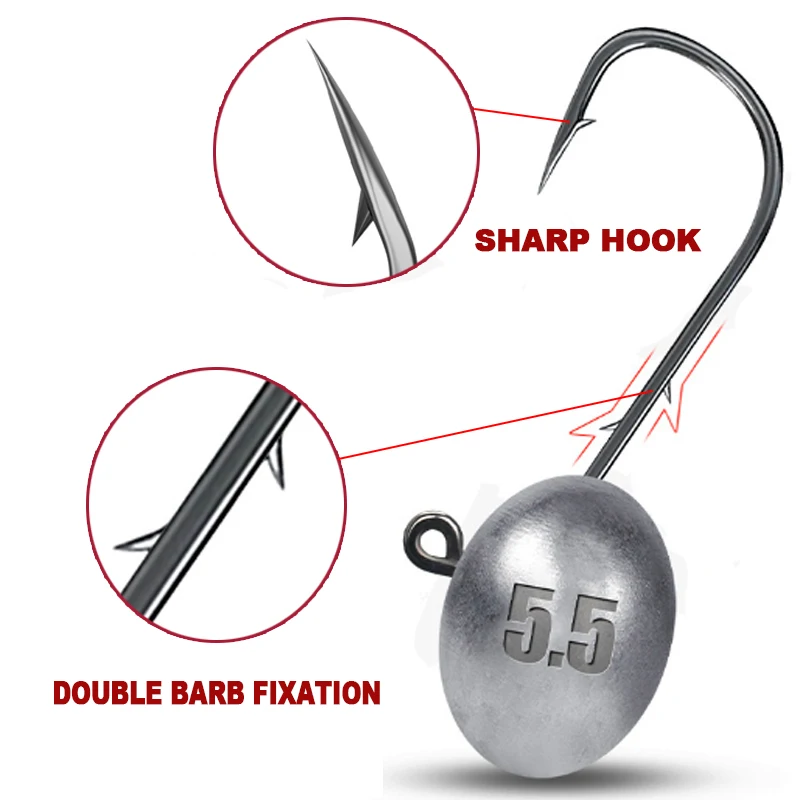 TAKEDO YZJ01 1,5G 2,5G 3,5G 5,5G 7,5G 4X fuerza doble púas Aji cabeza gusano anzuelo Rockfish plantilla anzuelo con anzuelo Mustad - imagen 5