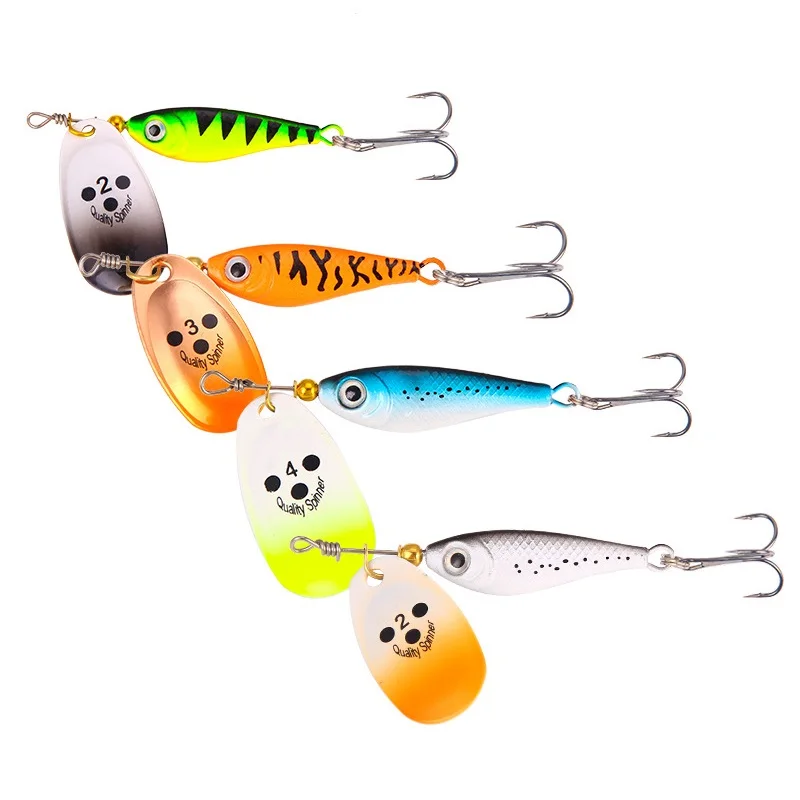 Señuelos de pesca con cuchara giratoria, cebos de pesca de Metal giratorios, plantilla de lentejuelas, cebos duros, aparejos, accesorios de pesca de lubina, 11g, 15g, 20g - imagen 2