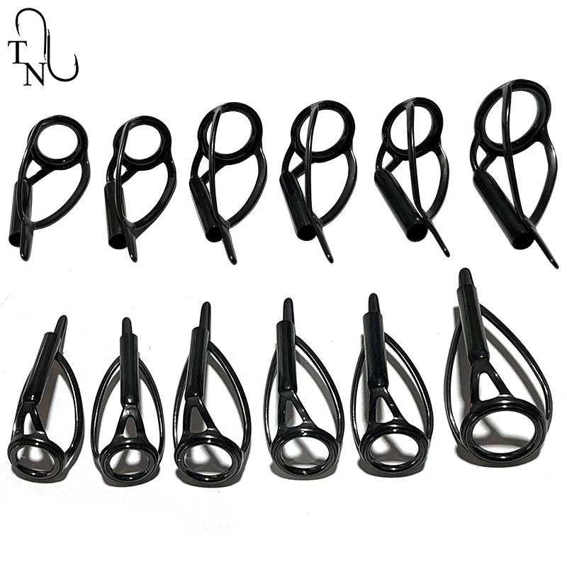 TN89 SEAGUIDE 3 uds HBXALST 316 marco de acero inoxidable anillo de cerámica punta de caña de pescar de carpa componente de construcción reparación accesorio DIY - imagen 2