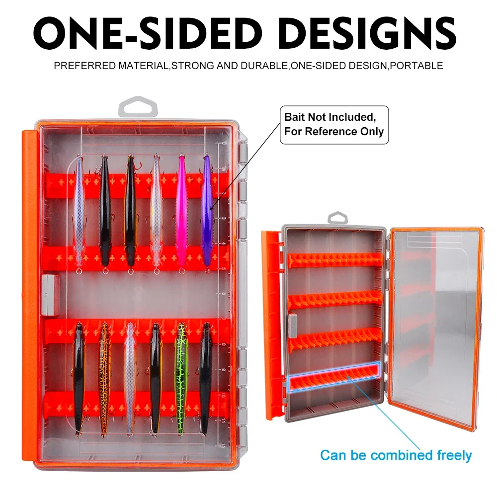 Proberos 1pc Fishing Tackle Storage Box Jig Bladed Multiple Lure Organizer Case Lure Box Orange And Yellow - imagen 2