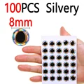 100pcs Slivery 8mm