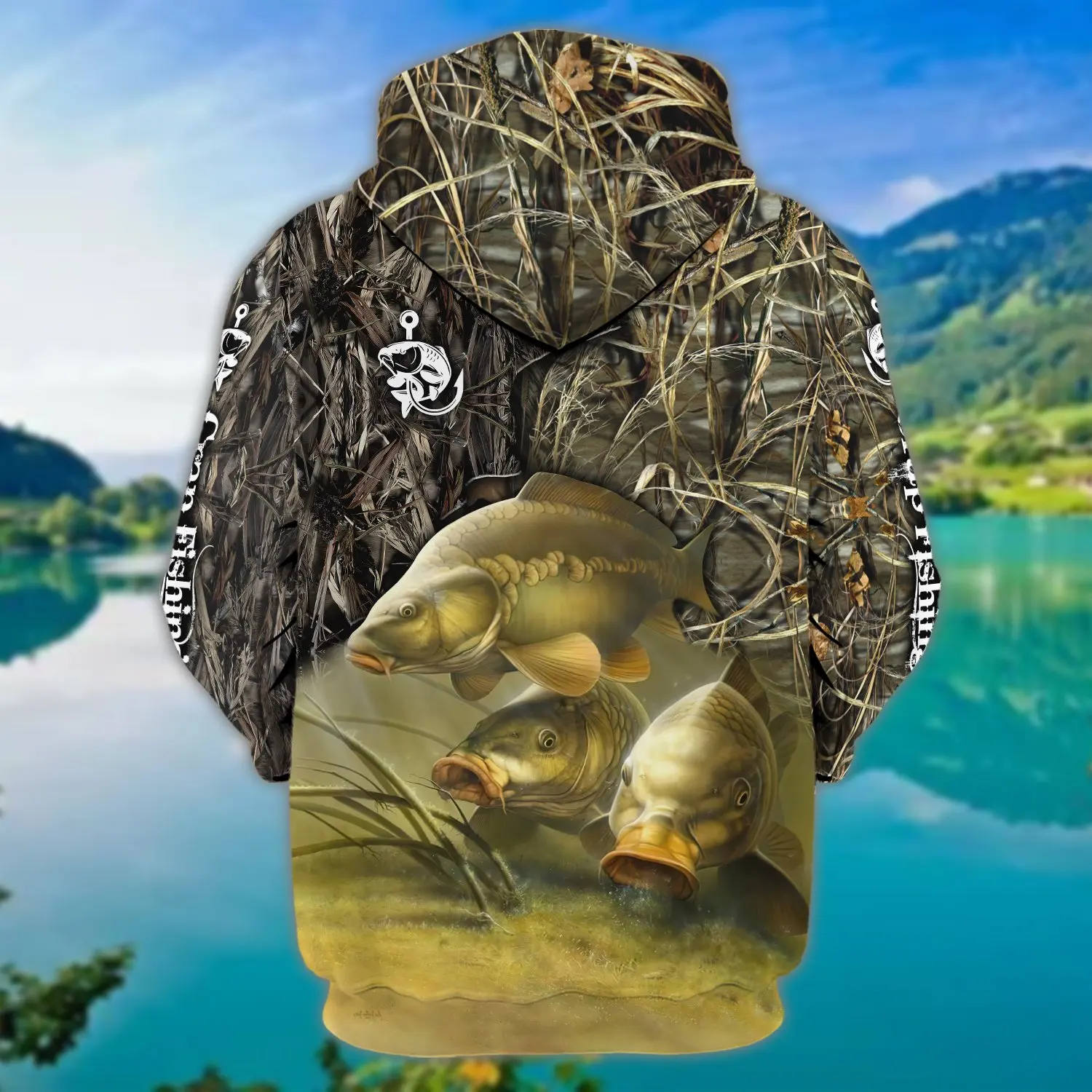 Sudadera Carpfishing 3D – Estampado completo con capucha hombre - imagen 3