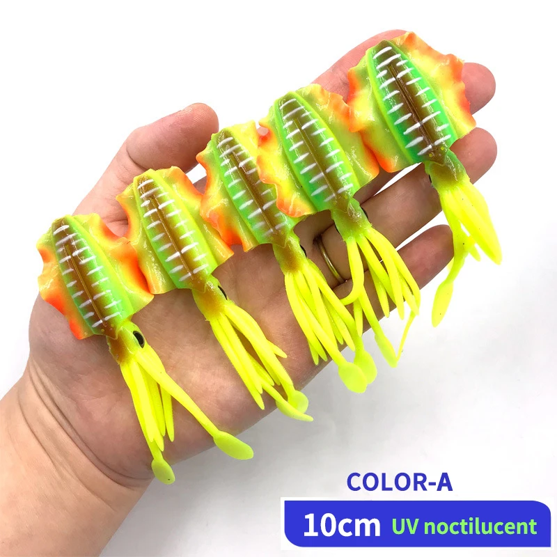 Aparejos de Topline, señuelos luminosos de calamar, faldas, 7g, 10cm, Leurre Souple, pulpo, erbium con brillo UV, señuelo de atún para pesca en alta mar, 1 ud. - imagen 5