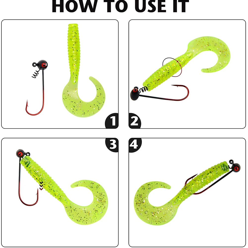 3 uds. De anzuelos de pesca, anzuelos para lubina, cabezales de plantilla de fútbol, plantillas de pesca con cabeza oscilante con bloqueo de tornillo, señuelos de pesca de gusanos, plantillas para lubina - imagen 5