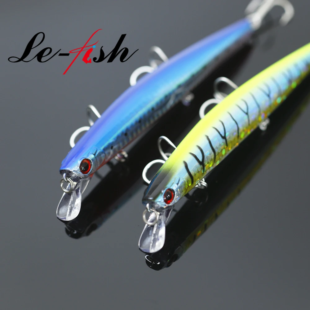 Le Fish-SEÑUELOS flotantes de pesca de lubina, cebos de pececillo con señuelo duro, aparejos Wobblers de buena acción Pi, 140mm, 18,5g - imagen 3